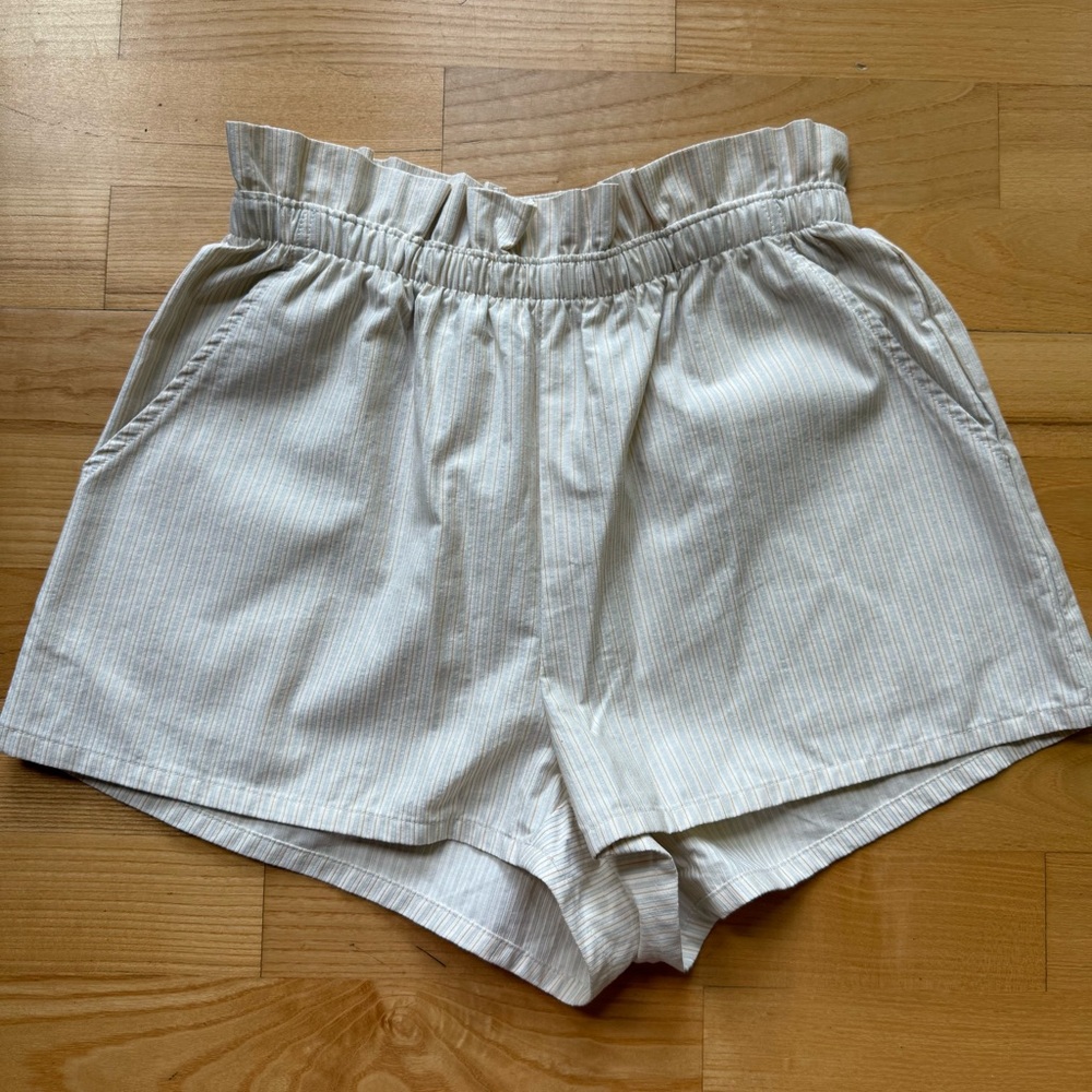 Urban outfitters stripe paper bag waist boxer shorts